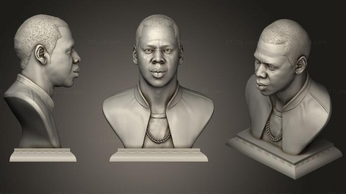 Busts and bas-reliefs of famous people (Jay Z, BUSTC_0967) 3D models for cnc